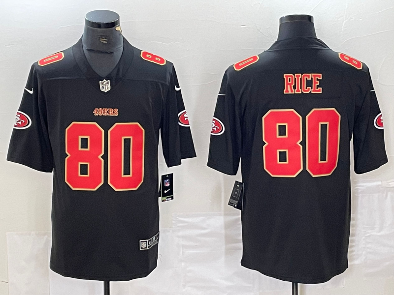 Men's San Francisco 49ers Jerry Rice #80 Black Jersey